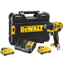 Аккумуляторная дрель-шуруповерт DEWALT DCD701D2, 12 В, 1500 об/мин, с 2 АКБ 2 Ач и ЗУ, в кейсе TSTAK (DCD701D2-QW)