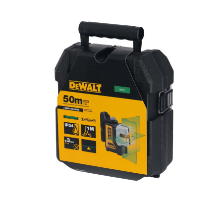 Линейный лазерный нивелир DEWALT, на батарейках, самовыравнивающийся, зеленый, 20 м, в кейсе, DW089CG