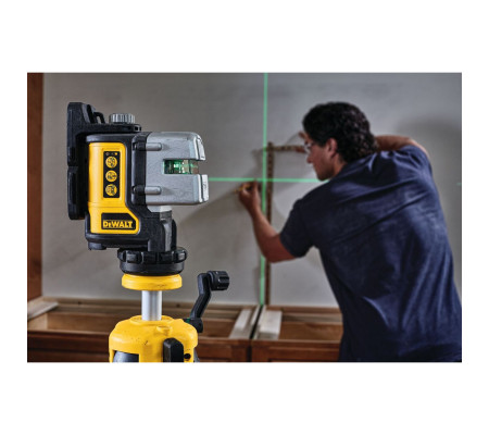 Линейный лазерный нивелир DEWALT, на батарейках, самовыравнивающийся, зеленый, 20 м, в кейсе, DW089CG