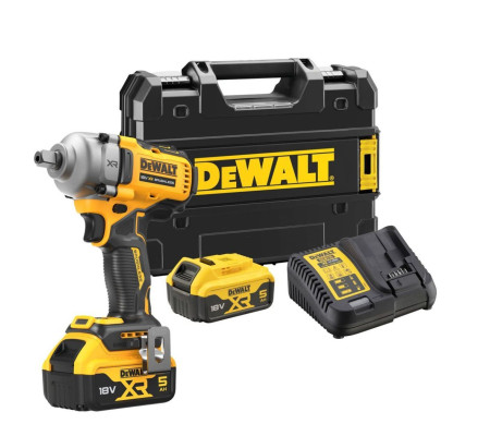 Аккумуляторный гайковерт DEWALT DCF892P2T, 18 В, 1084 Нм, 3250 уд/мин, с 2 АКБ 5 Ач и ЗУ, в кейсе TSTAK (DCF892P2T-QW)