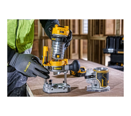 Аккумуляторный вертикальный фрезер DEWALT DCW604P1, 18 В, 25500 об/мин, 55 мм, с АКБ 5 Ач и ЗУ, в кейсе TSTAK (DCW604P1NT-XJ)