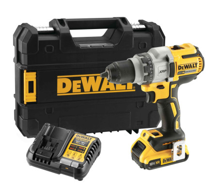 Аккумуляторная дрель-шуруповерт DEWALT DCD991D1T, 18 В, 2000 об/мин, с АКБ 2 Ач и ЗУ, в кейсе TSTAK (DCD991D1NT-XJ)