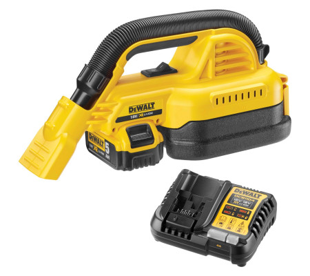 Аккумуляторный строительный пылесос DEWALT DCV517P1, 18 В, 1.9 л, с АКБ 5 Ач и ЗУ (DCV517P1N-XJ)