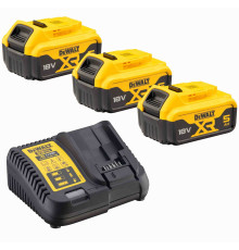 Набор DEWALT DCB115P3: 3 АКБ DCB184, Li-Ion, 18 В, 5 Ач и зарядное устройство DCB115, 12/14.4/18 В, 4 A (DCB115P3-QW)