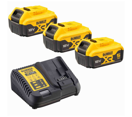 Набор DEWALT DCB115P3: 3 АКБ DCB184, Li-Ion, 18 В, 5 Ач и зарядное устройство DCB115, 12/14.4/18 В, 4 A (DCB115P3-QW)