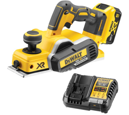 Аккумуляторный рубанок DEWALT DCP580P1, 18 В, 15000 об/мин, 82 мм, с АКБ 5 Ач и ЗУ (DCP580P1N-XJ)