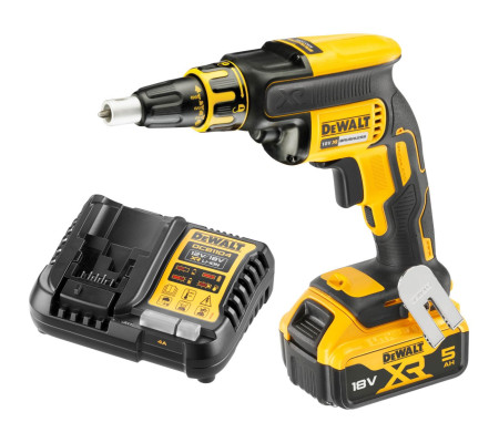 Аккумуляторный ленточный шуруповерт DEWALT DCF620P1, 18 В, 30 Нм, 4400 об/мин, с АКБ 5 Ач и ЗУ (DCF620P1N-XJ)