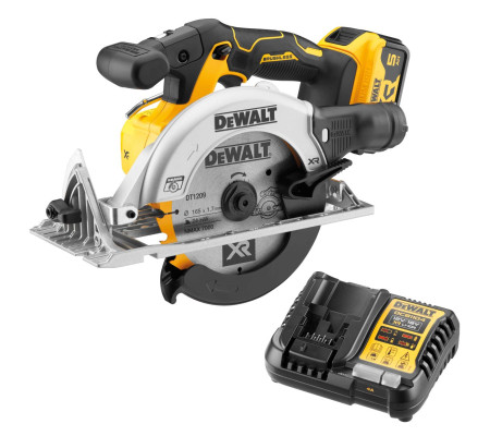 Аккумуляторная дисковая пила DEWALT DCS565P1, 18 В, 165 мм, 4950 об/мин, с АКБ 5 Ач и ЗУ (DCS565P1N-XJ)