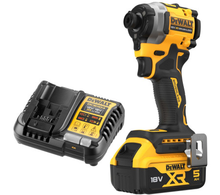 Аккумуляторный шуруповерт DEWALT DCF850P1, 18 В, 206 Нм, 3800 уд/мин, с АКБ 5 Ач и ЗУ (DCF850P1N-XJ)