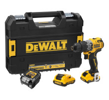 Ударная дрель-шуруповерт DEWALT DCD706D2, 12 В, 1500 об/мин, 25500 уд/мин, с 2 АКБ 2 Ач и ЗУ, в кейсе TSTAK (DCD706D2-QW)
