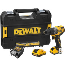 Ударная дрель-шуруповерт DEWALT DCD706D2, 12 В, 1500 об/мин, 25500 уд/мин, с 2 АКБ 2 Ач и ЗУ, в кейсе TSTAK (DCD706D2-QW)