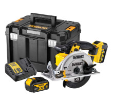 Аккумуляторная дисковая пила DEWALT DCS391M2, 18 В, 165 мм, 5150 об/мин, с 2 АКБ 4 Ач и ЗУ, в кейсе TSTAK (DCS391M2-QW)