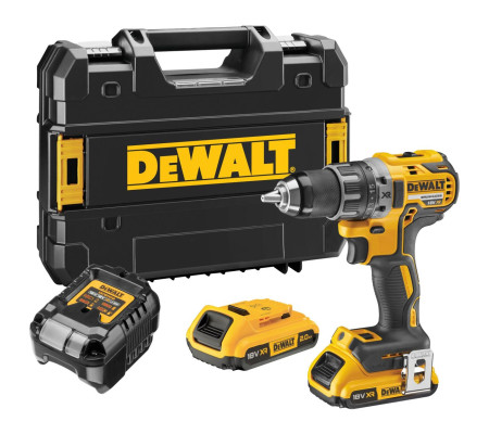Аккумуляторная дрель-шуруповерт DEWALT DCD791D2, 18 В, 2000 об/мин, с 2 АКБ 2 Ач и ЗУ, в кейсе TSTAK (DCD791D2-QW)