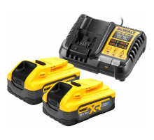 Набор DEWALT DCB1104H2: 2 АКБ POWERSTACK DCBP518, Li-Ion, 18 В, 5 Ач и зарядное устройство DCB1104, 12/18 В, 4 А (DCB1104H2-QW)