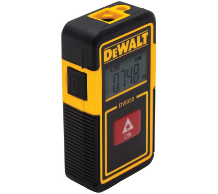 Аккумуляторный лазерный дальномер DEWALT DW030PL, 3.7 В, красный луч, 9 м, со встроенной АКБ (DW030PL-XJ)