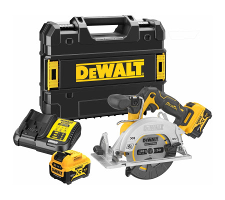 Аккумуляторная дисковая пила DEWALT DCS512P2, 12 В, 140 мм, 3600 об/мин, с 2 АКБ 5 Ач и ЗУ, в кейсе TSTAK (DCS512P2-QW)
