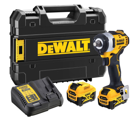 Аккумуляторный гайковерт DEWALT DCF901P2, 12 В, 340 Нм, 3250 уд/мин, с 2 АКБ 5 Ач и ЗУ, в кейсе TSTAK (DCF901P2-QW)
