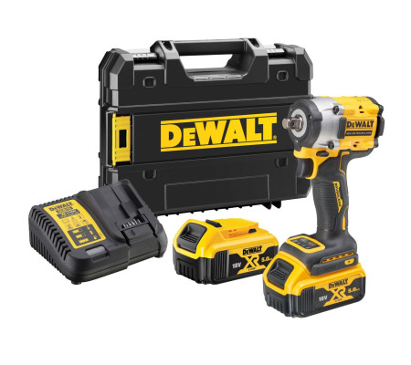 Аккумуляторный гайковерт DEWALT DCF921P2T, 18 В, 610 Нм, 3550 уд/мин, с 2 АКБ 5 Ач и ЗУ, в кейсе (DCF921P2T-QW)