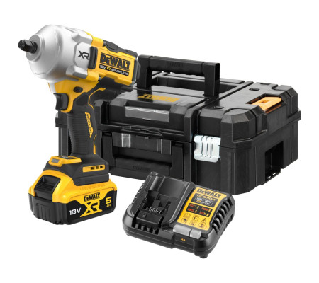 Аккумуляторный гайковерт DEWALT DCF961P1T, 18 В, 2372 Нм, 1890 уд/мин, с АКБ 5 Ач и ЗУ, в кейсе TSTAK (DCF961P1NT-XJ)